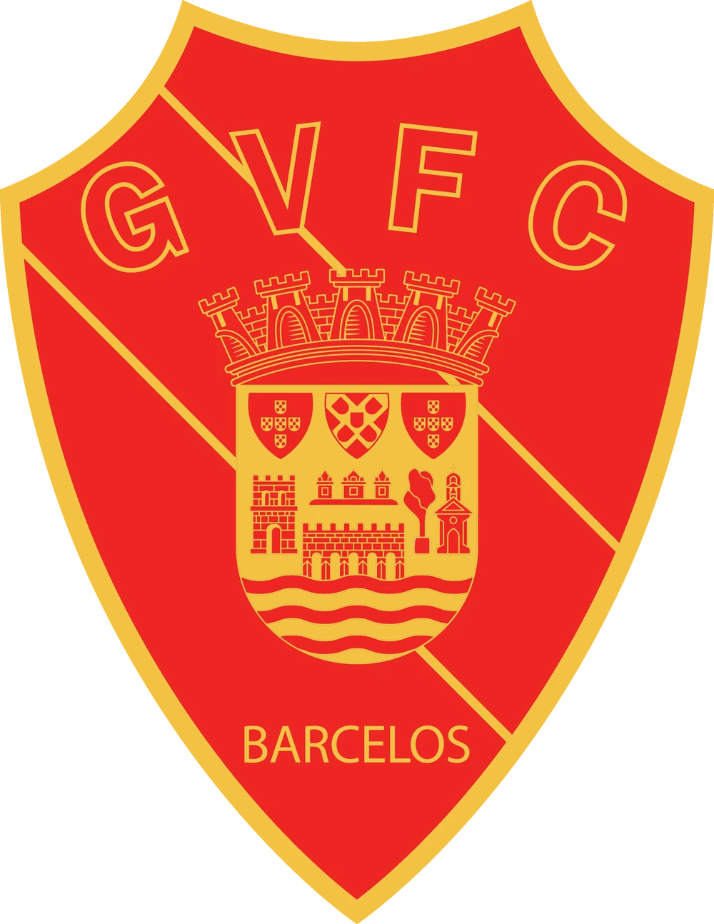 Gil Vicente FC 100th anniversary logo used between 2023-2024 on home kit